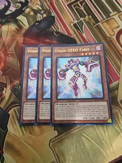 3X Vision HERO Faris - RA01-EN004 - Ultra Rare 1st Edition NM Yugioh - Image 1
