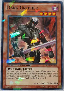 Yugioh 1x Dark Grepher DT06-EN058 Duel Terminal Shatterfoil Rare Near Mint - Image 3
