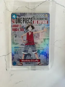 One Piece Monkey D. Luffy US Voyage College Basketball Promo Card Gonzaga SEALED - Image 1