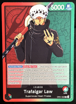 One Piece Romance Dawn OP01-002 Trafalgar Law LEADER English - Image 1