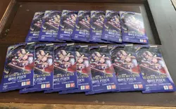 14x One Piece OP14 THE AZURE SEA’S SEVEN Sleeved Blister Booster Packs Sealed - Image 1
