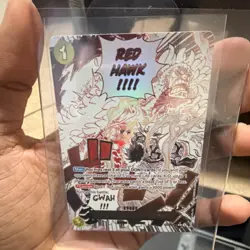 Monkey D. Luffy - OP01-114 Gum-Gum Fire-Fist Pistol Red Hawk Holo One Piece CCG - Image 2