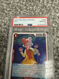 Uta Holo Rare Op09-002 English One Piece Emperors In The New World PSA 10 - Image 2