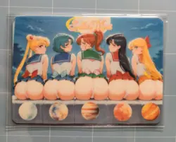 Sailor Moon Girls Full moon Custom Glow In The Dark Waifu Card Fan Art - Image 1