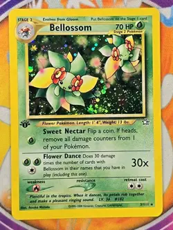 🔥2000 Vintage Pokemon Bellossom Neo Genesis Holo Rare 3/111 English NICE Card📈 - Image 3