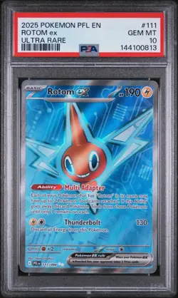 2025 POKEMON PFL EN-PHANTASMAL FLAMES ULTRA RARE #111 ROTOM EX PSA 10 - Image 1
