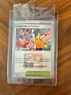 Pokemon TCG Celebratory Fanfare Ace Trainer 2025 Promo Card Unopened - Image 1