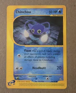 2002 Chinchou Pokemon e-Reader Card Series Aquapolis 70/147. Great Shape. - Image 1