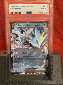 2025 Pokemon Black Bolt #028 Kyurem EX PSA 10 Gem Mint - Image 1