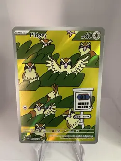 Pokemon TCG Pidgey Obsidian Flames 207/197 Illustration Rare IR Full Art Holo NM - Image 1