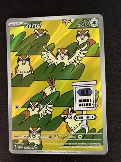 Pokemon TCG Pidgey Obsidian Flames 207/197 Illustration Rare IR Full Art Holo NM - Image 3