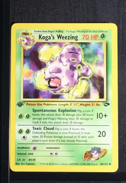 PSA 9 MINT 2000 Pokemon Gym Challenge #50 Koga's Weezing 1st Edition !!! - Image 3