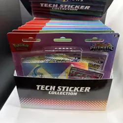 Pokemon Prismatic Evolutions Tech Sticker Collection (Lot of 12) Sealed W/Box - Image 5