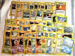 POKEMON Base Set 62 Card Lot 18 TRAINERS 19 UNCOMMONS 25 COMMONS Not Played - Image 1