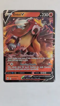 Entei V Ultra Rare SWSH09: Brilliant Stars 022/172 Pokemon - Image 1