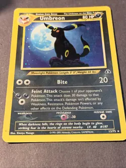 Pokemon TCG Umbreon #13/75 Neo Discovery Holo 2000 VTG WOTC MP/HP - Image 5