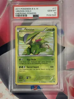 2011 POKEMON B & W EMERGING POWERS VIRIZION HOLO 17/98 PSA 10 🔥LOW POP 16🔥 - Image 3
