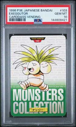 PSA 10 2026 CERT POP 6 EXEGGUTOR 1996 POKEMON JAPANESE BANDAI CARDDASS #103 - Image 1