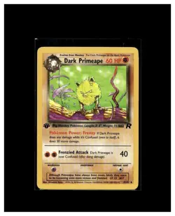 2000 Pokemon TCG Team Rocket Dark Primeape 1st Edition #43/82 Uncommon - Image 1