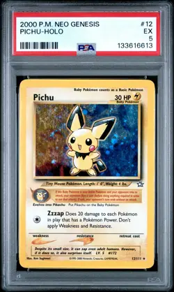 2000 POKEMON NEO GENESIS #12 PICHU-HOLO PSA 5 - Image 1