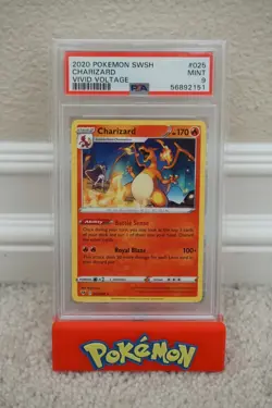 2020 POKEMON SWORD & SHIELD VIVID VOLTAGE CHARIZARD PSA 9 MINT - Image 1