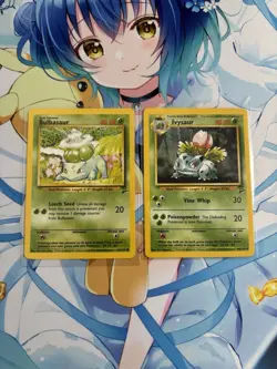 Ivysaur 044/130 LP + Bulbasaur 067/130 NM - Base Set 2 Pokemon - Image 1