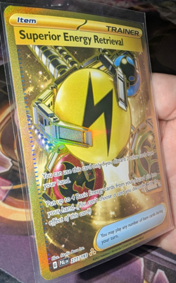 Superior Energy Retrieval 277/193 Hyper Rare Secret Gold - Paldea Evolved - NM - Image 4