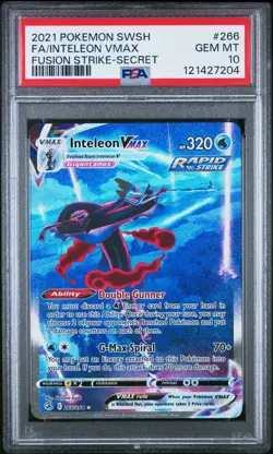 2021 Pokemon Inteleon VMAX Alt Art Fusion Strike 266/264 PSA 10 GEM MINT - Image 1