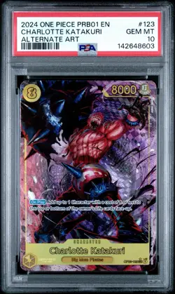 2024 One Piece PRB01-123 EN Charlotte Katakuri Alt Art PSA 10 - Image 1