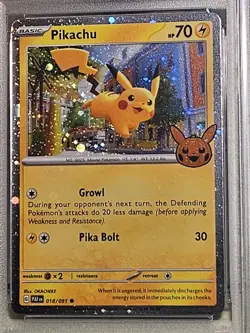 PSA 10 Gem Mint Pikachu Graded Pokemon Card #018 Trick or Trade 2024 - Image 3