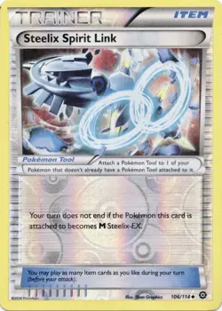 Steelix Spirit Link 106/114 Steam Siege Reverse Holo Uncommon Pokemon Card NM - Image 1