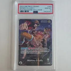 Bandai One Piece Card Game Monkey.D.Luffy #060 Promo PSA Magazine PSA 10 - Image 1