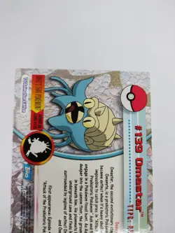 MINT Omastar #139 -Pokemon Topps Card TV Animation Series 3 Non HolO Blue Logo - Image 4