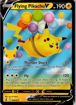 Flying Pikachu V - 006/025 - Pokemon Celebrations Sword Shield Rare Card NM - Image 1