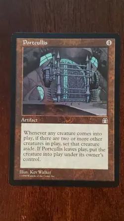 Portcullis Stronghold EX/LP #139 MTG Magic the Gathering Artifact Rare - Image 1