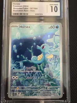 Pokemon TCG Horsea IR 067/064 Shrouded Fable CGC Gem Mint 10 - Image 1