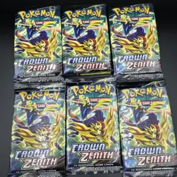Crown Zenith 6 Booster Packs Sword & Shield Pokemon TCG - Image 1