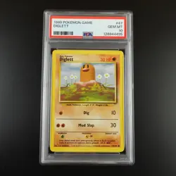 PSA 10 Diglett 47/102 Pokemon Base Set 1999 Non Holo Graded Card - Image 1