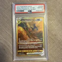 2023 POKEMON SWSH CROWN ZENITH SECRET FULL ART/ORIGIN FORME DIALGA VSTAR PSA 10 - Image 1