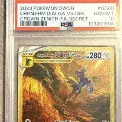 2023 POKEMON SWSH CROWN ZENITH SECRET FULL ART/ORIGIN FORME DIALGA VSTAR PSA 10 - Image 4