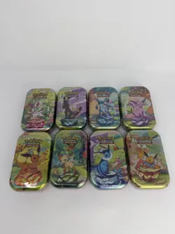 Pokemon Prismatic Evolutions Mini Tins FULL ART SET of 8 Eeveelutions Sealed - Image 1