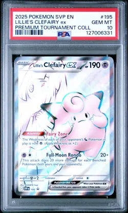 2025 POKEMON SVP EN-SV BLACK STAR PROMO #195 LILLIE'S CLEFAIRY EX PSA 10 - Image 1