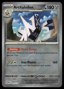 Pokemon Cards Archaludon 070/131 Reverse Holo Prismatic Evolutions Pokeball NM - Image 1