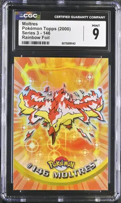 CGC 9 MINT Moltres 2000 Series 3 Topps 146 Rainbow Foil Pokemon Card - Image 1