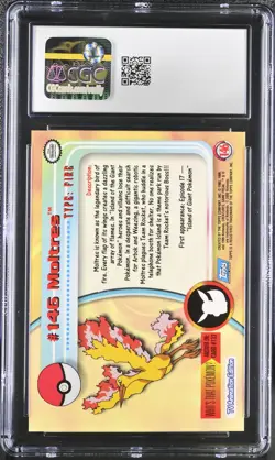 CGC 9 MINT Moltres 2000 Series 3 Topps 146 Rainbow Foil Pokemon Card - Image 2
