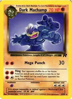 Pokemon TCG Dark Machamp Team Rocket 27/82 Rare Unlimited LP - Image 1