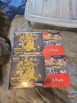 Pokemon TCG Surging Sparks Costco 2-Pack — ETB & Booster Bundle LOT OF 2 - Image 1