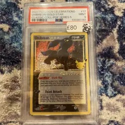 Pokemon Umbreon Gold Star Celebrations 17/17 PSA 9 - Image 1