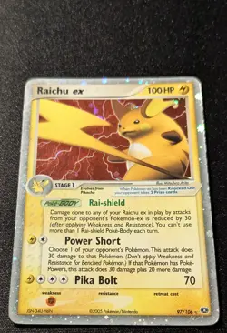 Pokemon EX EMERALD - #97/106 Raichu ex - Ultra Rare Holo - ENG - Damaged - Image 4