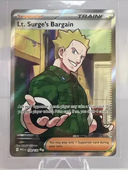Pokemon Lt. Surge's Bargain Holo #170/132 ME01: Mega Evolution Near Mint - Image 1